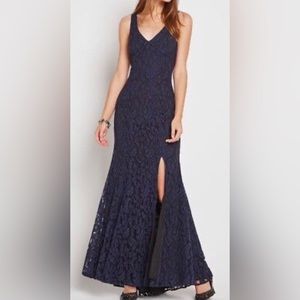 Bcbg Floral Lace Side Slit Gown